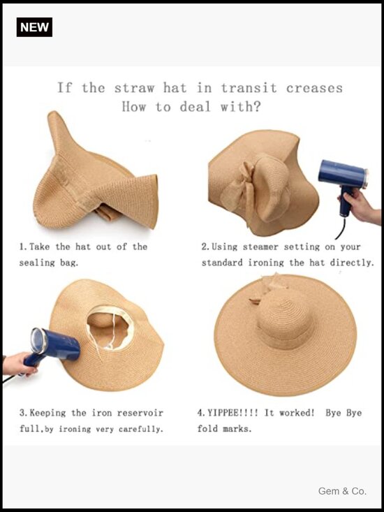 Wide Brim Foldable Straw Sun Hat UPF 50+ main image 4